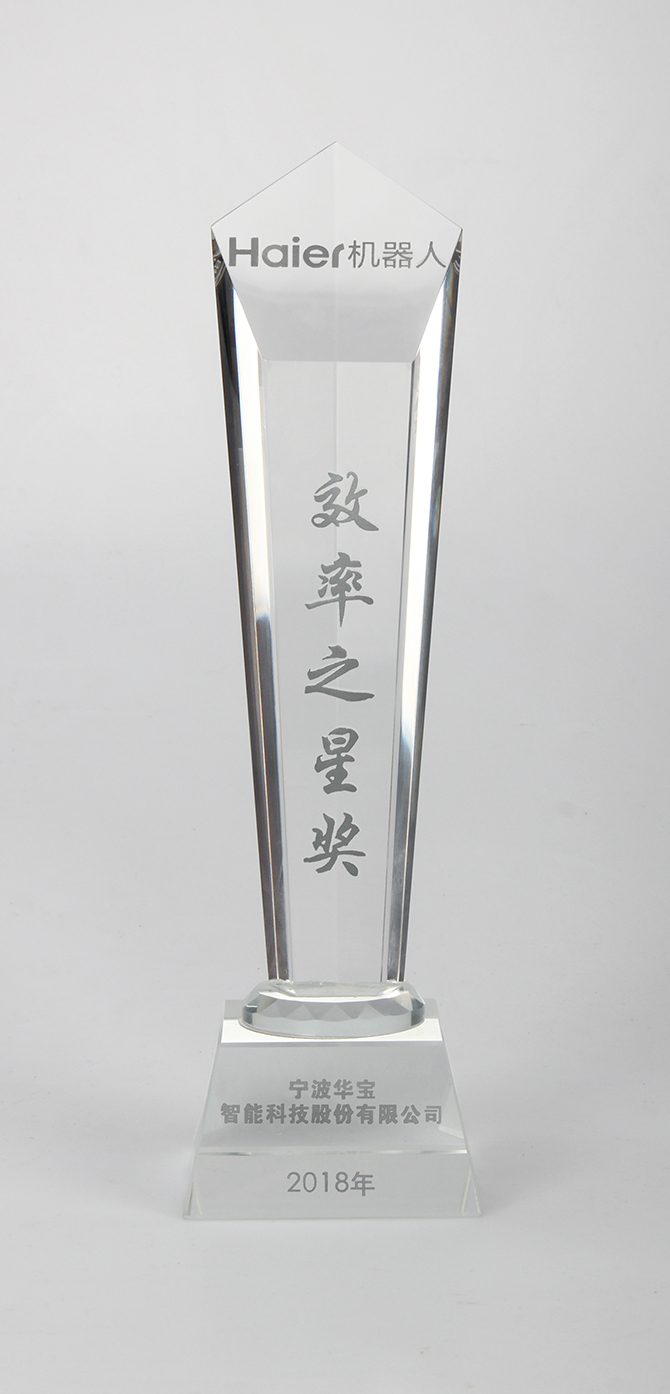 Warm congratulations Huabao won the ＂Efficiency Star Award＂ for Haier Robots in 2018